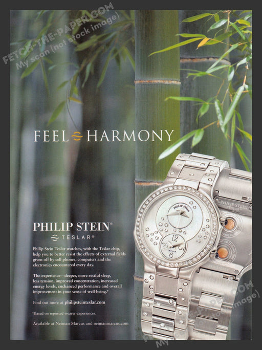 2007 Print Advertisement Philip Stein Watches "Teslar" Ad.