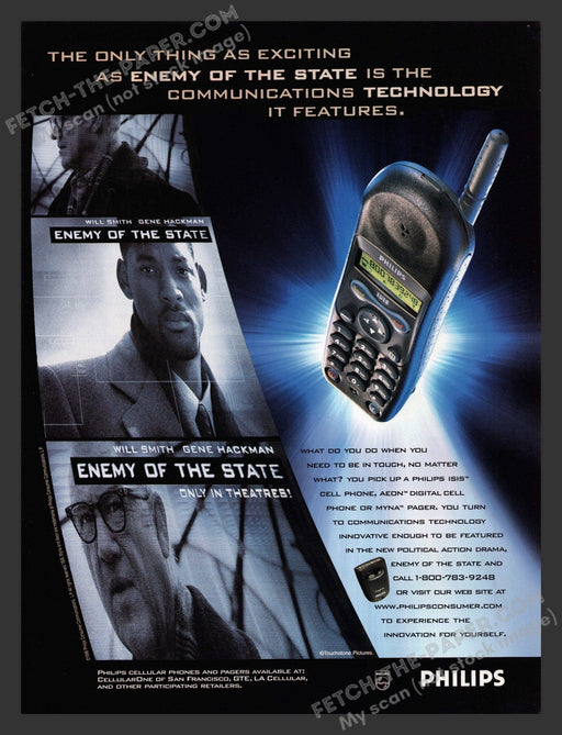 1998 Print Advertisement Philips Isis Cell Phone Aeon or Myna Pager Technology.