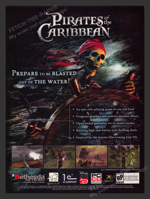 2003 Pirates of the Caribbean Video Game Print Advertisement