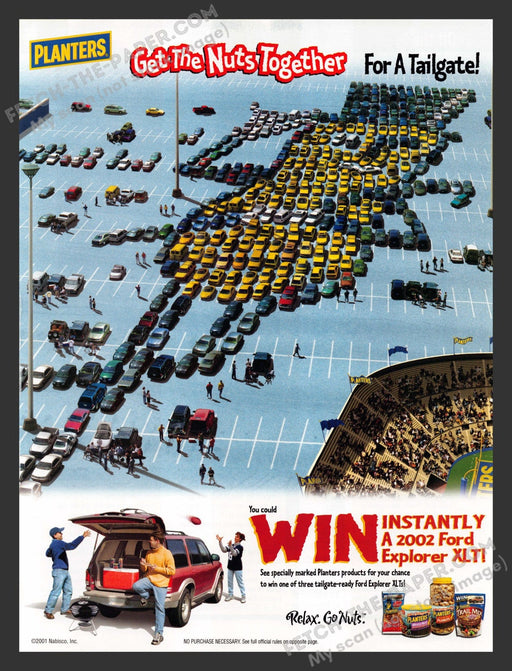 2001 Planters Nuts Tailgate Cars Print Advertisement.