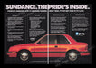 Plymouth Sundance 1980s Print Advertisement Ad (2 pages) 1988 Car 47 Features Fetch the Paper!