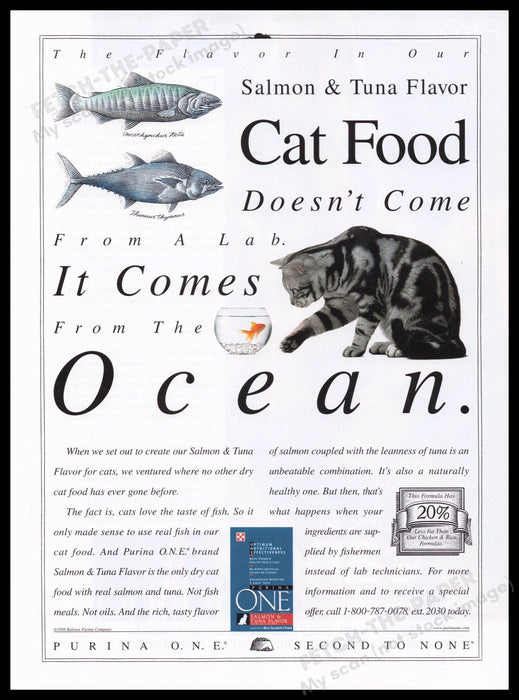 Purina 1990s Print Advertisement Ad 1999 Fetch the Paper!