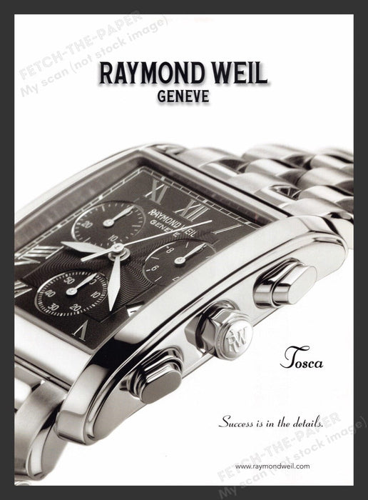 2001 Raymond Weil Geneve Watches "Tosca" Print Advertisement Ad