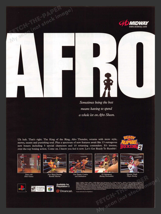2000 Ready 2 Rumble Boxing Round 2 Video Game Print Advertisement.