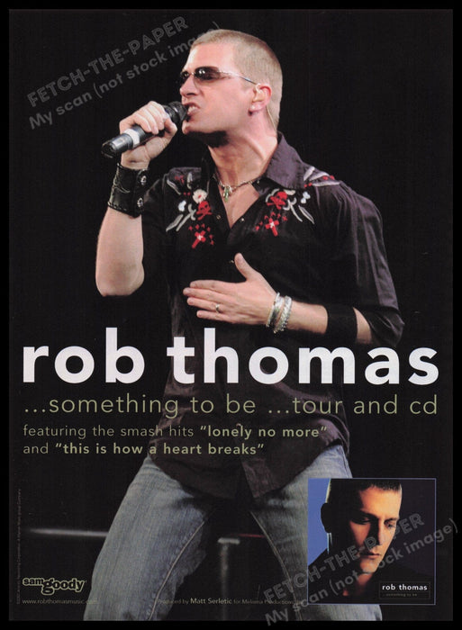 Rob Thomas 2000s Print Advertisement Ad 2005 "Something to Be" Tour Fetch the Paper!