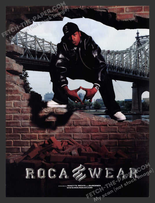 2001 Print Advertisement Roca Wear Clothing Queensboro Bridge Musician Ad.