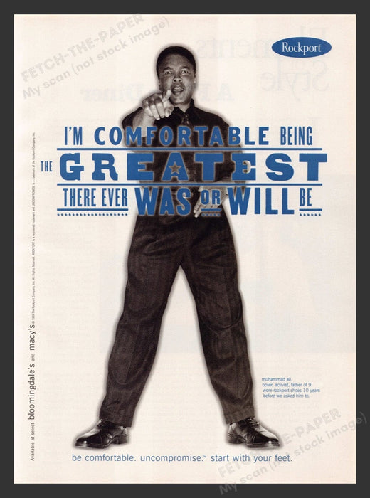 1999 Rockport Shoes Muhammad Ali  Print Advertisement Ad