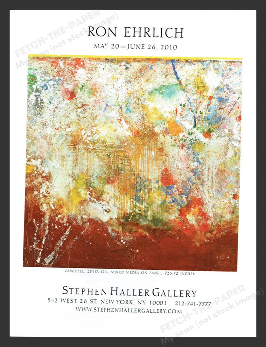 2010 Ron Ehrlich NYC Art Gallery Show Print Advertisement Ad
