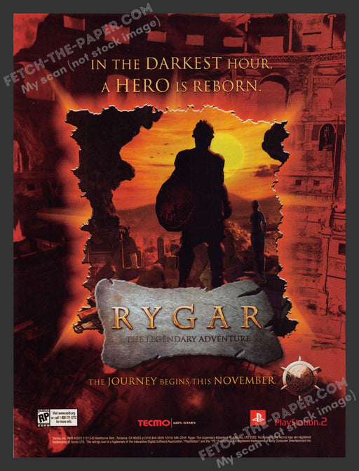 2002 Print Advertisement Video Game Rygar The Legendary Adventure Ad.