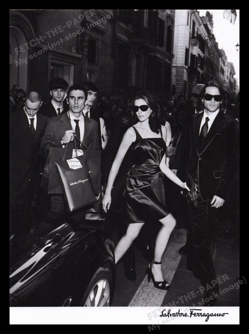 Salvatore Ferragamo 2000s Print Advertisement Ad 2007 Stephanie Seymour Legs Fetch the Paper!