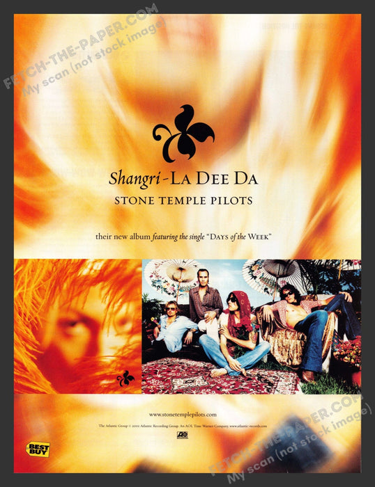 2001 Print Advertisement Shangri-La Dee Da Stone Temple Pilots Musicians Ad.