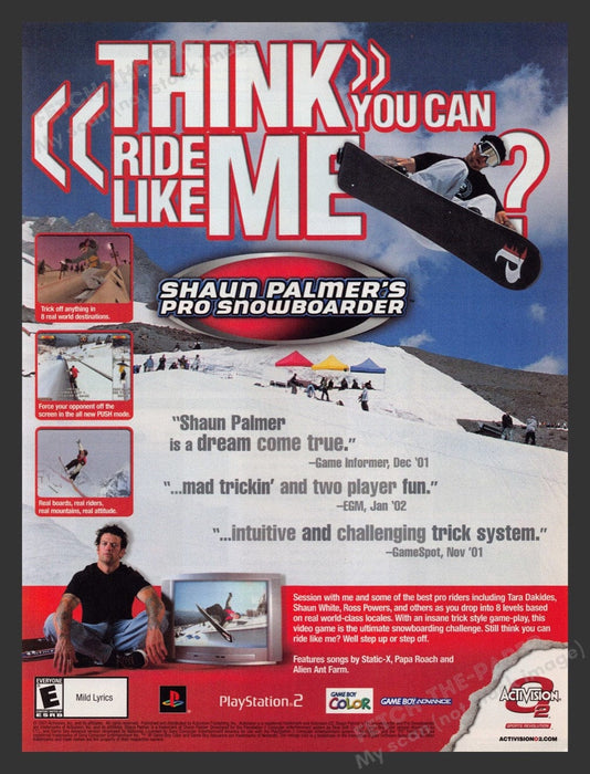 2002 Shaun Palmer's Pro Snowboarder Video Game Print Advertisement