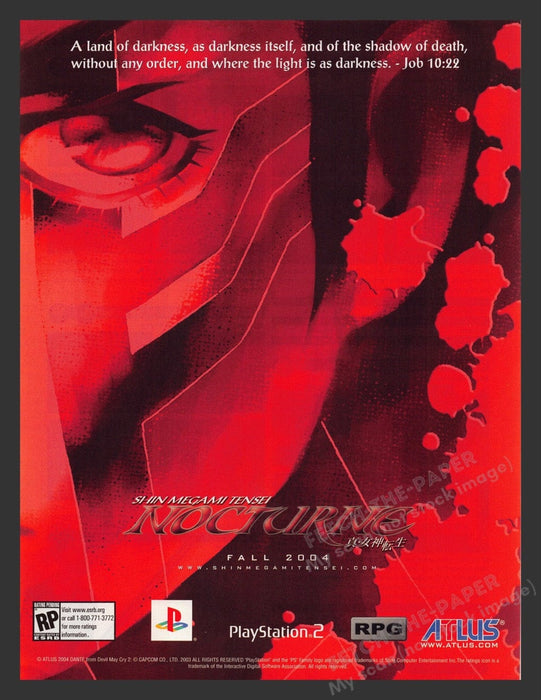2004 Shin Megami Tensei: Nocturne Video Game Print Advertisement