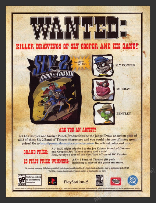 2004 Sly 2: Band of Thieves Video Game Print Advertisement