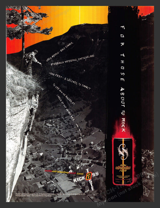 2002 SoBe Adrenaline Rush Energy Drink Greg Nevolo Base Jump Print Advertisement.