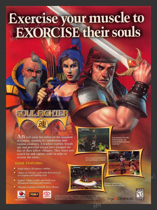 2000 Soul Fighter Exorcise Video Game Print Advertisement