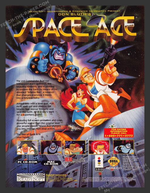 1994 Print Advertisement Space Age Sega Video Game Ad.
