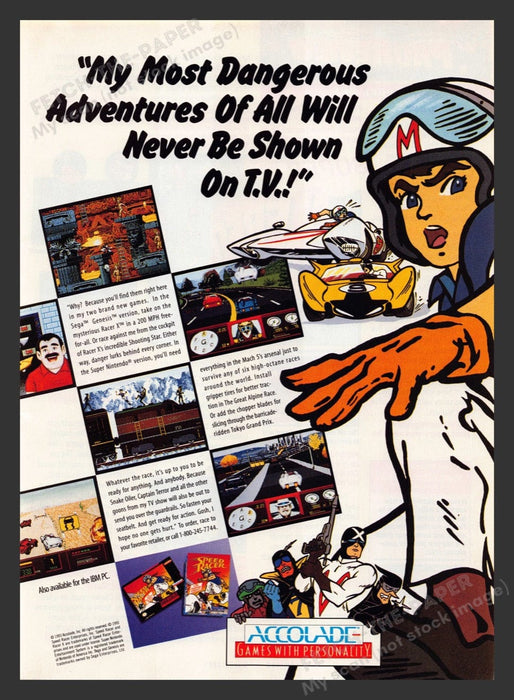 1994 Speed Racer Video Game Print Advertisement