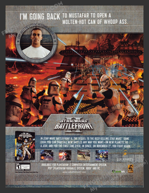 2005 Print Advertisement Star Wars Battlefront II Video Game Ad.