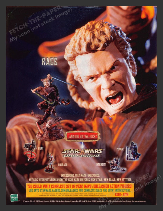 2002 Star Wars Unleashed Action Figure Anakin Skywalker Print Advertisement