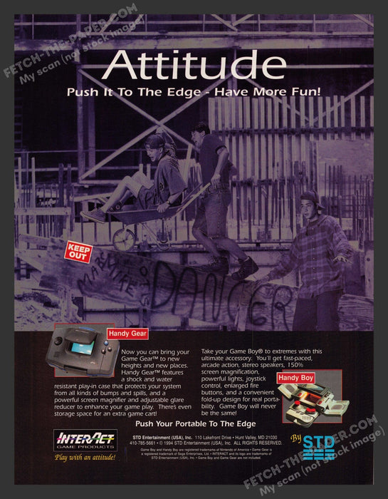 1994 Print Advertisement STD Handy Gear Handy Boy Accessories Video Game Ad.