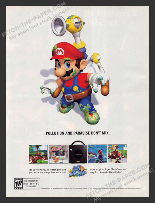 2002 Print Advertisement Video Game Super Mario Sunshine Ad.