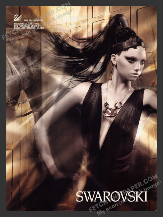 2007 Print Advertisement Swarovski Jewelry Sexy Girl Model Ad.