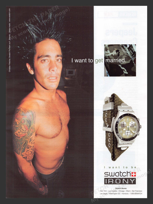 2001 Swatch Watches Christian Fletcher Pro Surfer Athlete Print Advertisement Ad.