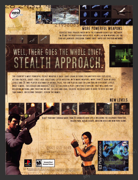 2000 Syphon Filter 2 Video Game Print Advertisement.