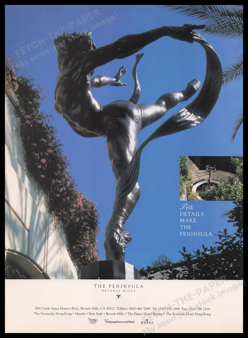 The Peninsula Beverly Hills Hotel 1990s Print Advertisement Ad 1995 Fetch the Paper!