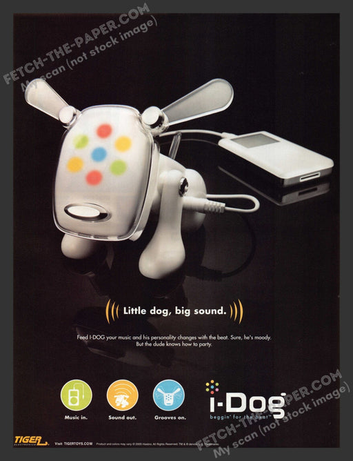 2005 Print Advertisement i-Dog Tiger Music Player Ad.