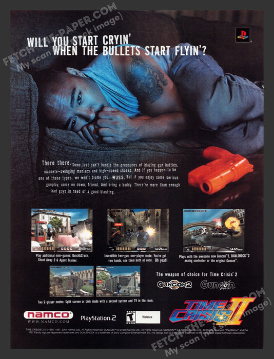 2001 Time Crisis II  Video Game Print Advertisement.