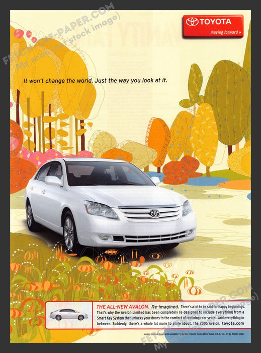 2005 Print Advertisement Toyota Avalon Re-imagined Illustration Landscape Ad.