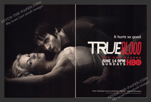 2009 Print Advertisement 2 Page True Blood T.V. Show Anna Paquin Actress Ad.