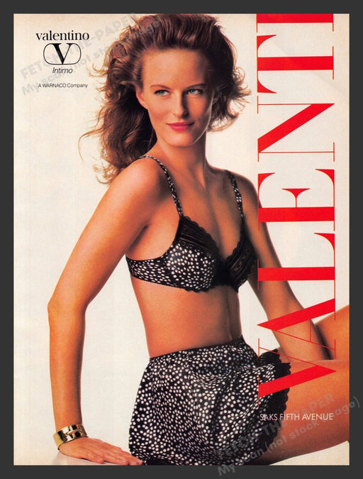 1988 Valentino Lingerie Intimo Sexy Stars Print Advertisement Ad