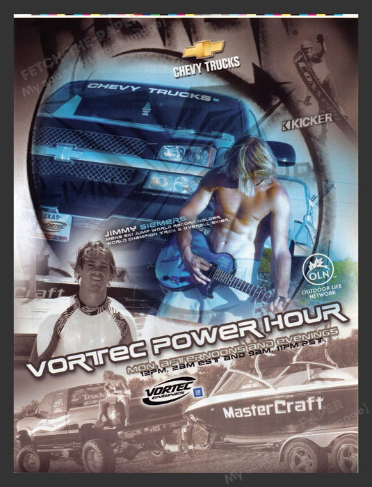 2004 Vortec Engines Power Hour T.V. Show Jimmy Siemers Print Advertisement Ad