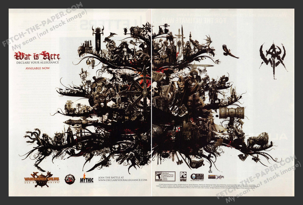 2008 Print Advertisement 2 Page Warhammer Online Age of Reckoning Video Game Ad.