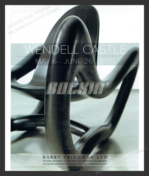 2010 Wendell Castle NYC Art Gallery Show Print Advertisement Ad