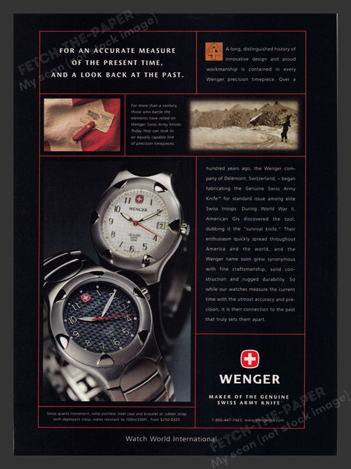 2000 Wenger Watches Print Advertisement Ad