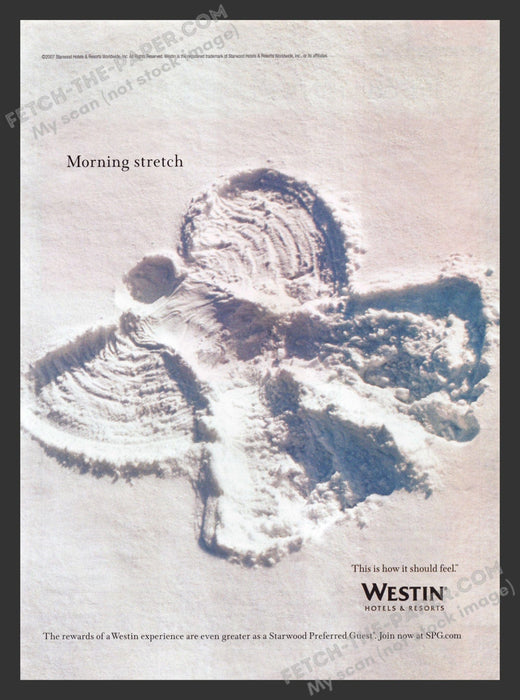 2007 Print Advertisement Westin Hotels & Resorts Snow Angel Ad.