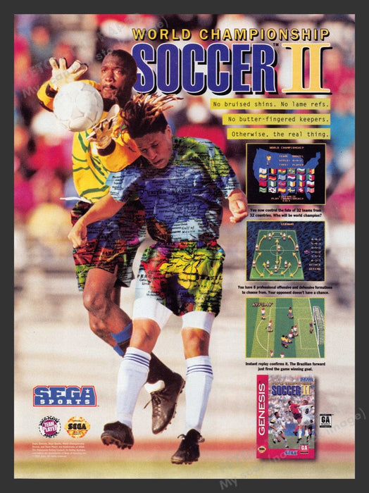1994 World Championship Soccer II Video Game Print Advertisement