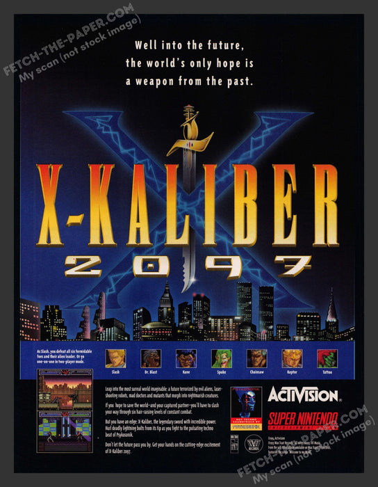 1993 Print Advertisement X-Kaliber 2097 Psykosonik Video Game Ad.
